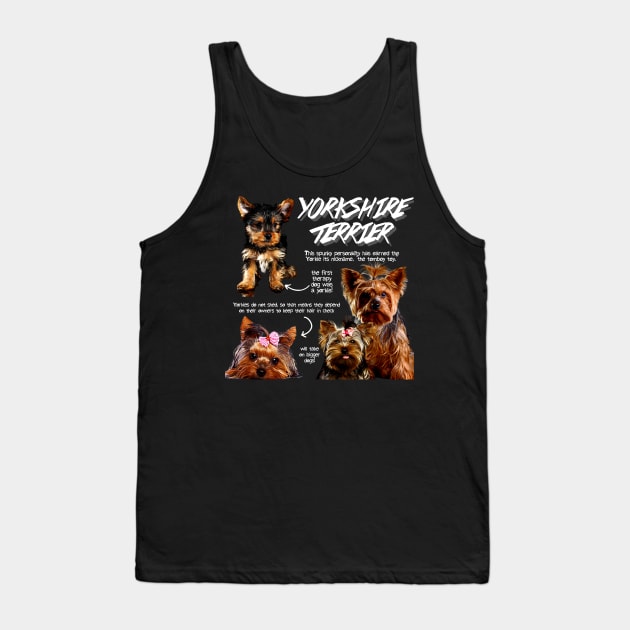 Yorkshire Terrier Dog Fun Facts Tank Top by Animal Facts and Trivias